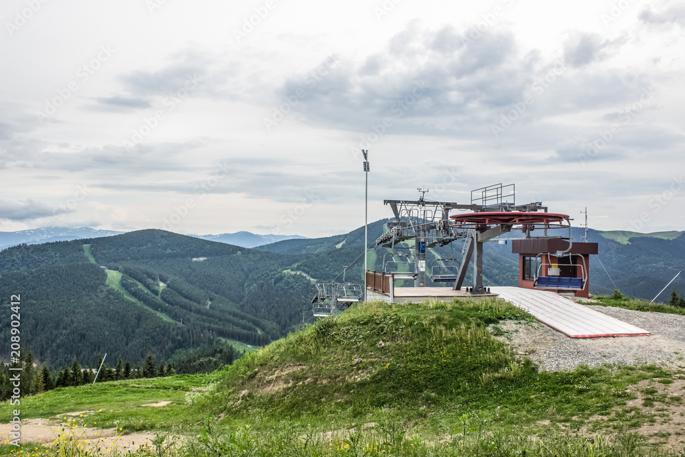 lift in mountains nature landscape concept with nobody on top lift in mountains nature landscape concept with nobody on top