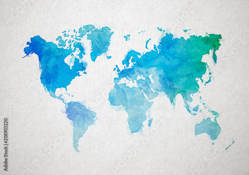 Fototapeta Naklejka Na Ścianę i Meble -  Map poster, travel map, world map print, wall art, home decor, map, drawn map inspiring, creative print, abstract decor, artistic world map