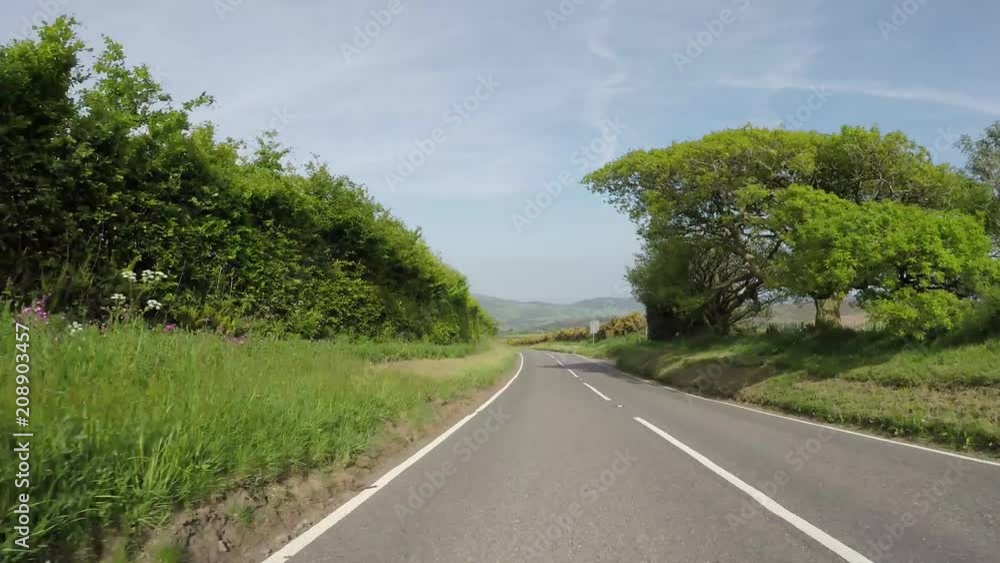POV driving through Exmoor National Park Somerset roads in England