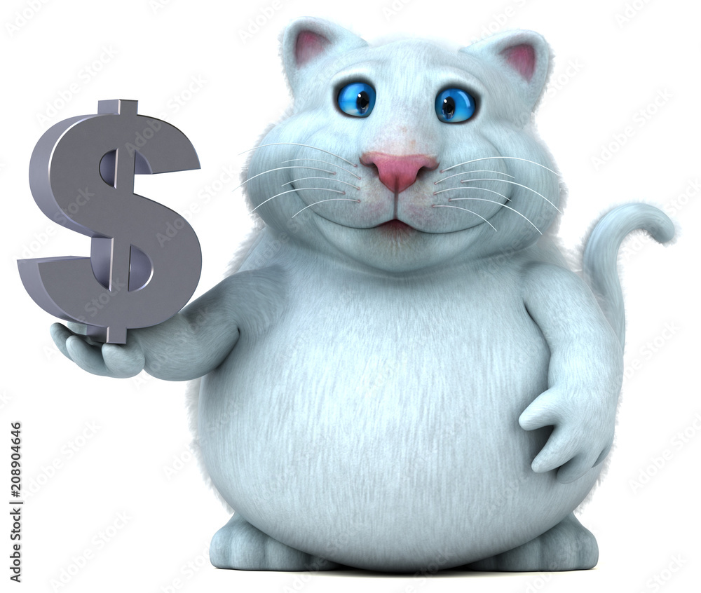 Obraz premium Fun cat - 3D Illustration