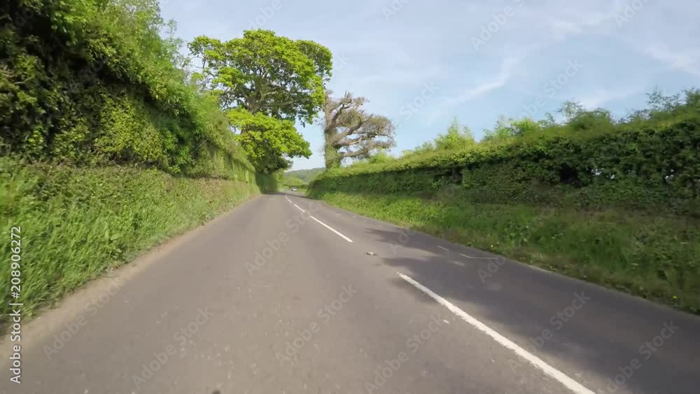 POV driving through Exmoor National Park Somerset roads in England POV driving through Exmoor National Park Somerset roads in England