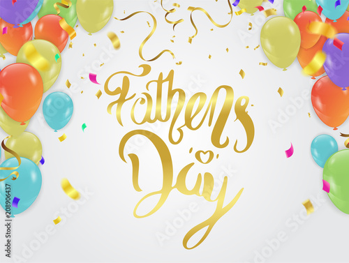 father's day background, Happy Day Typography for greeting card, festive poster etc. Hand lettering illustration on white background