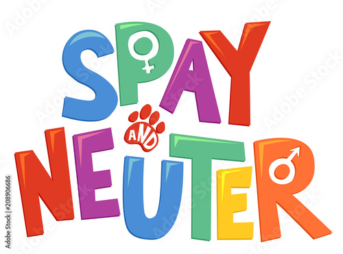 Spay And Neuter Lettering Illustration photo
