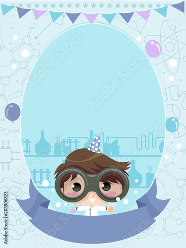 Kid Boy Scientist Birthday Invitation