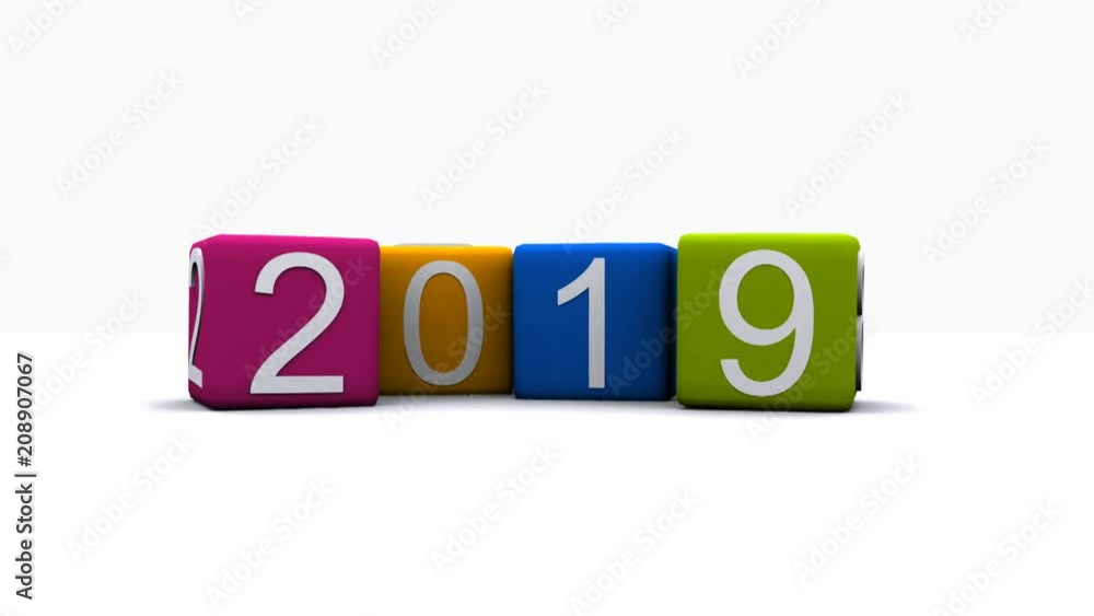 Arrivo del nuovo anno in 3D - 2019 Arrivo del nuovo anno in 3D - 2019