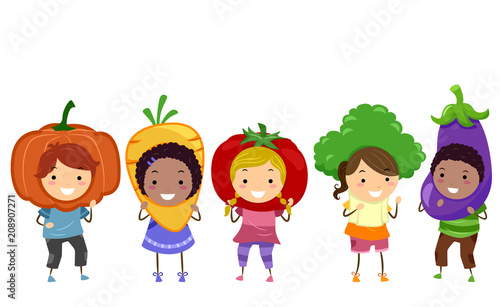 Stickman Kids Vegetable Cos...