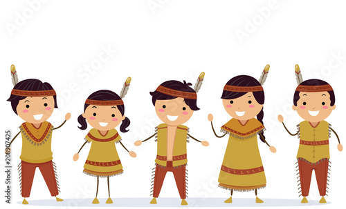Stickman Kids Native Americ...