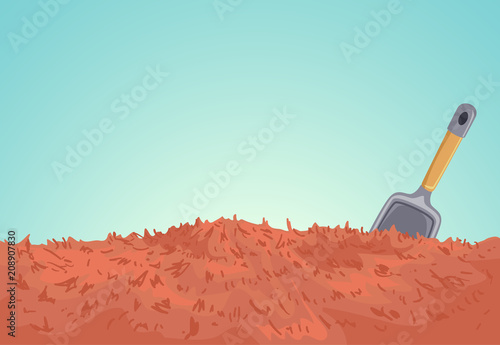 Mulch Soil Shovel Illustration