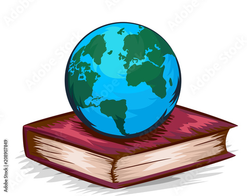 Globe Book Illustration