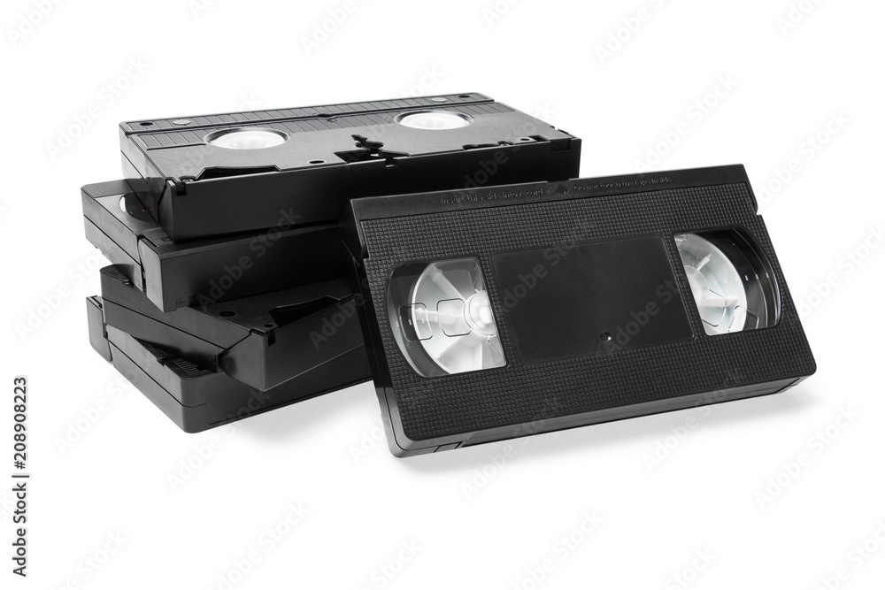 Fototapeta premium VHS videotapes on white