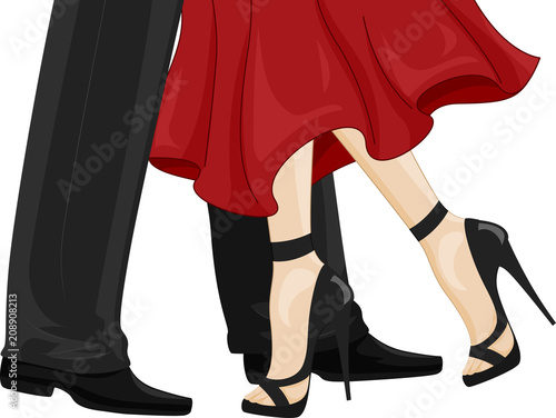 Feet Couple Dance Ballroom Illustration