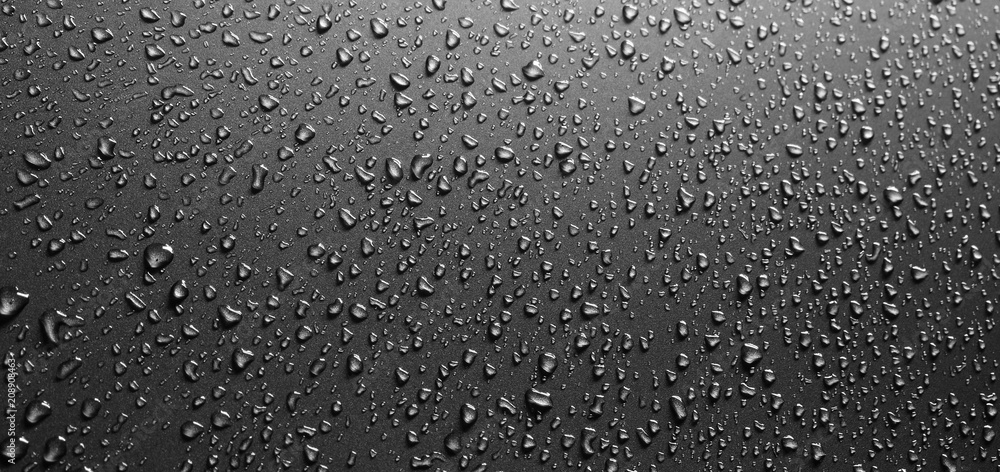 drops of water on the car after rain - obrazy, fototapety, plakaty 