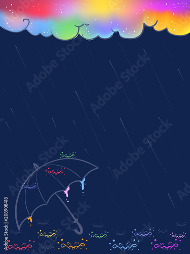 Rainbow Color Rain Umbrella...