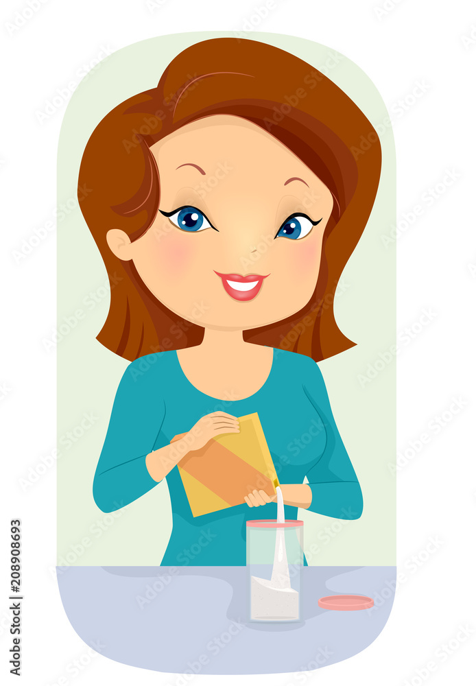 Girl Transfer Product Container Illustration Girl Transfer Product Container Illustration