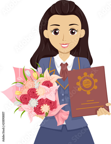 Teen Girl Graduate High Sch...