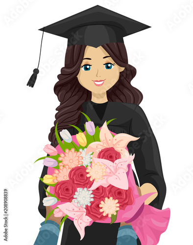 Teen Girl Graduate Receive ...
