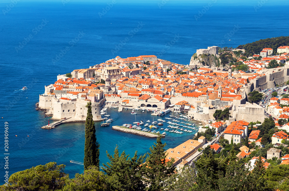 Beautiful old town of Dubrovnik during sunny day.Croatia