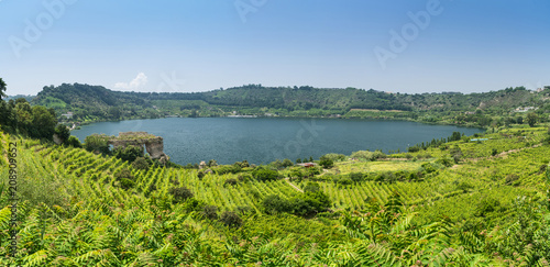 Averno Lake and Apollo temple in Naples, Pozzuoli, Campi Flegrei