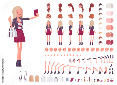 Young woman creation set