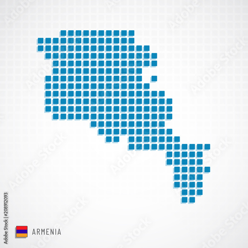 Armenia map and flag icon