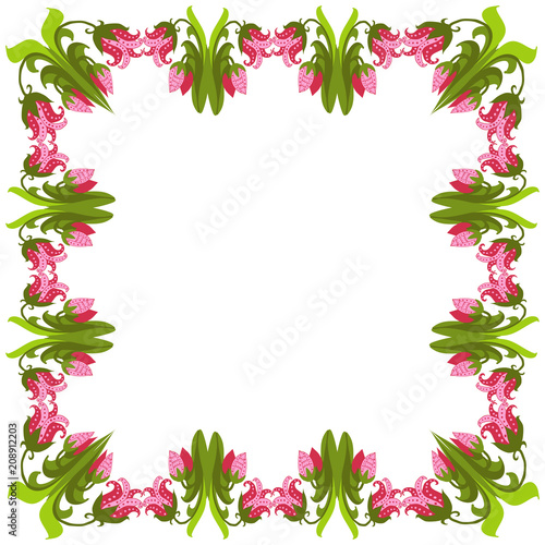 Beautiful wreath. Elegant floral frame hand drawn. Design for invitation, wedding or greeting cards