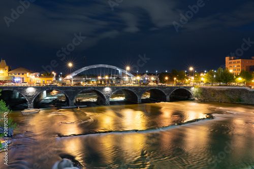 Rochester New York Along the Genesee River at Night