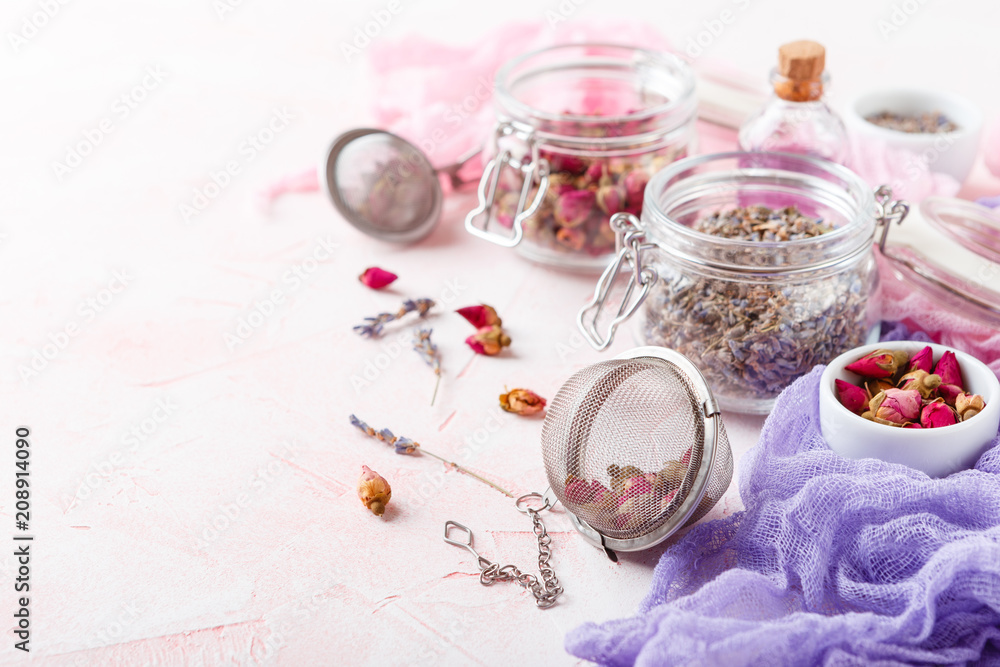 Rose flower petals and buds for aromatherapy. Rose flower petals and buds for aromatherapy.
