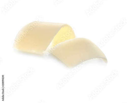 Fotografie Chocolate curl on white background