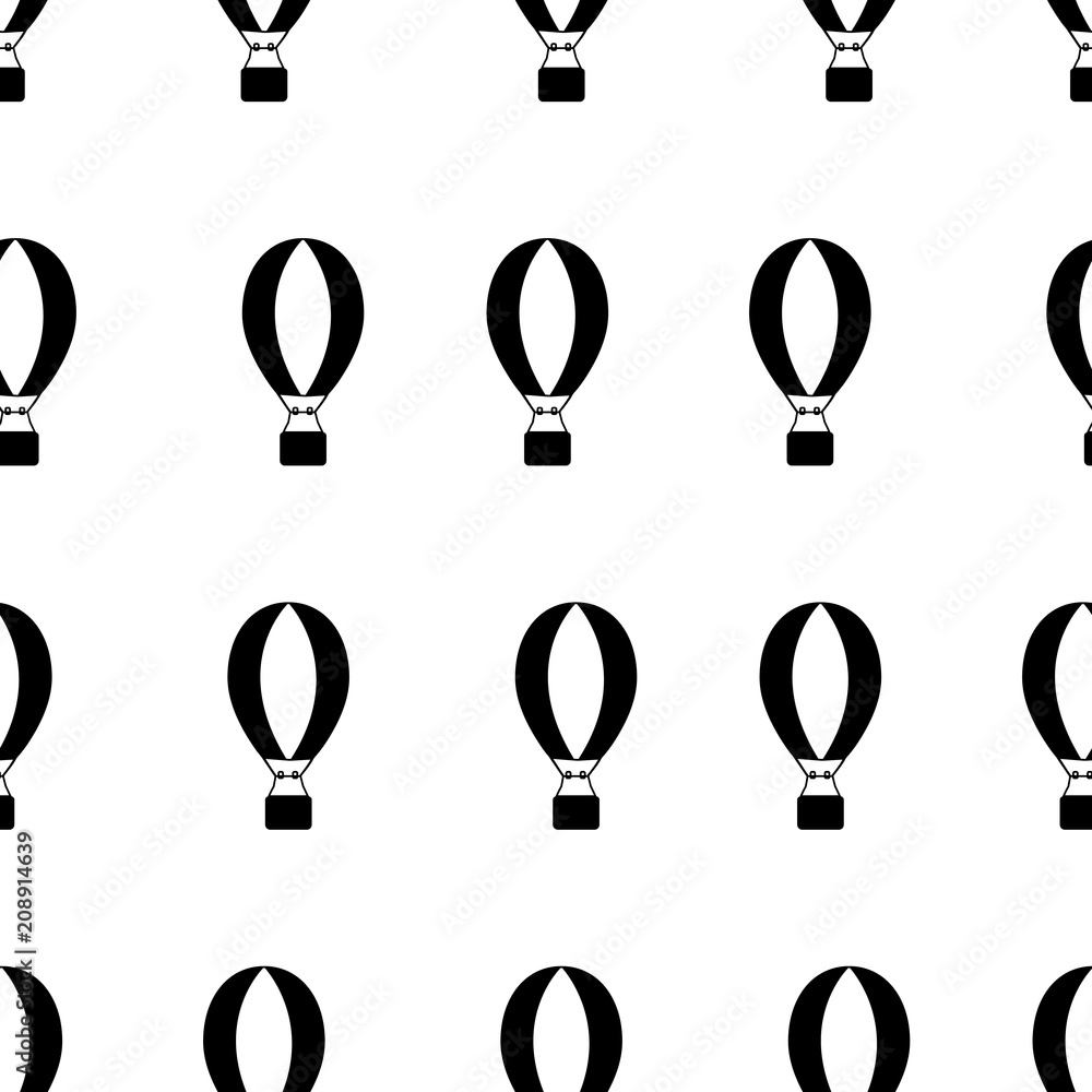 Seamless pattern with black Air Balloons icons on the white background. Seamless pattern with black Air Balloons icons on the white background.
