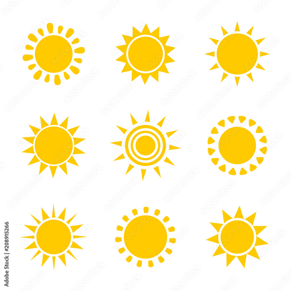 Fototapeta Ilustracja ikony słońca