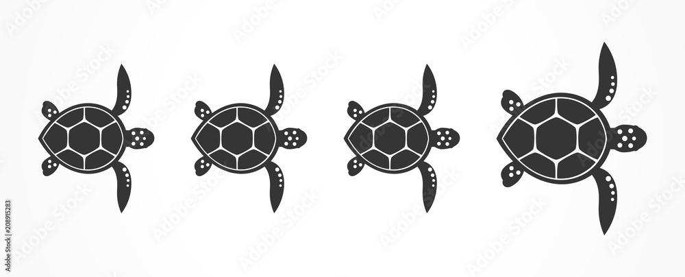 Fototapeta premium Rodzina żółwi. Ilustracji wektorowych