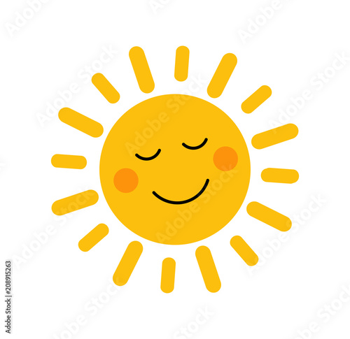 Cute sun with smile