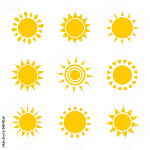 Sun icons illustration