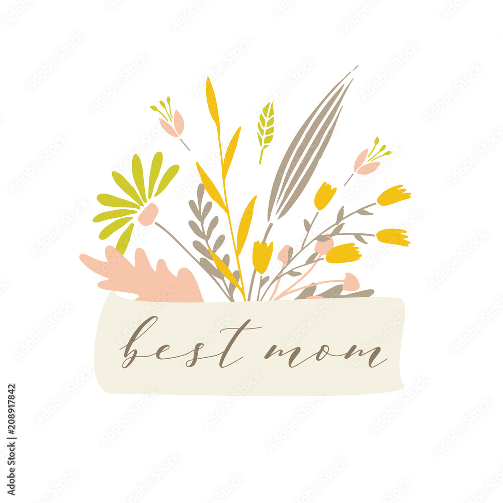 Obraz premium Vector floral badge.