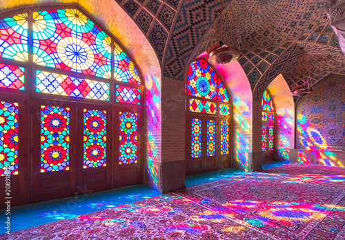 Canvas Print The Nasir al-Mulk Mosque also known as the Pink Mosque is a traditional mosque in Shiraz, Iran