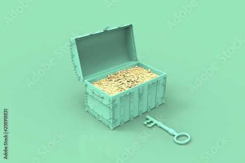 Treasure Chest 3D render photo