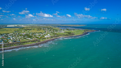 Burnett Heads, Queensland / Australia - December 2017 - Aerial Photo of the towns coastline