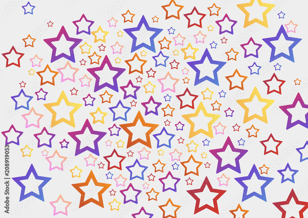 Gradient stars background. Color stars on white background for ads or banners, vector illustration Gradient stars background. Color stars on white background for ads or banners, vector illustration