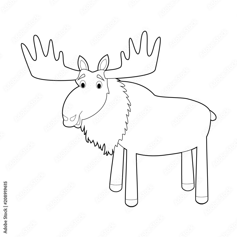 Easy Coloring Animals for Kids: Moose