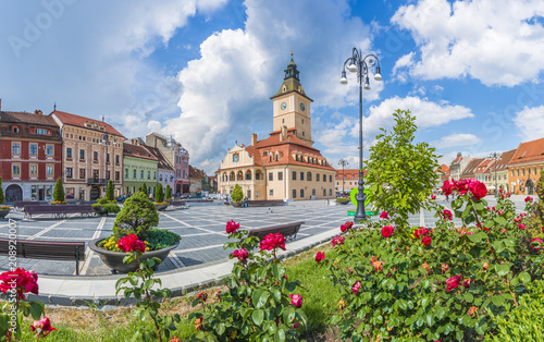 Cuadro en lienzo Council Square Brasov, Transylvania landmark, Romania