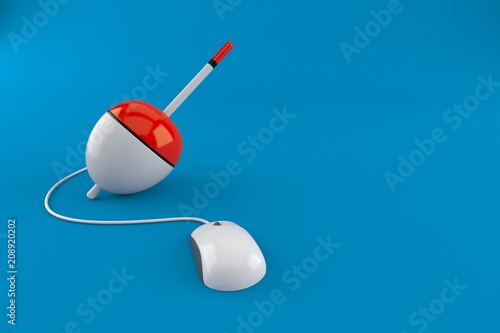 Fishing float with computer mouse
