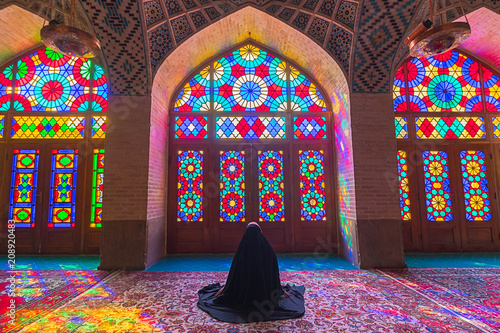 The Nasir al-Mulk Mosque also known as the Pink Mosque is a traditional mosque in Shiraz, Iran. It was built under Qajar rule of Iran. Property release is not needed for this place. photo