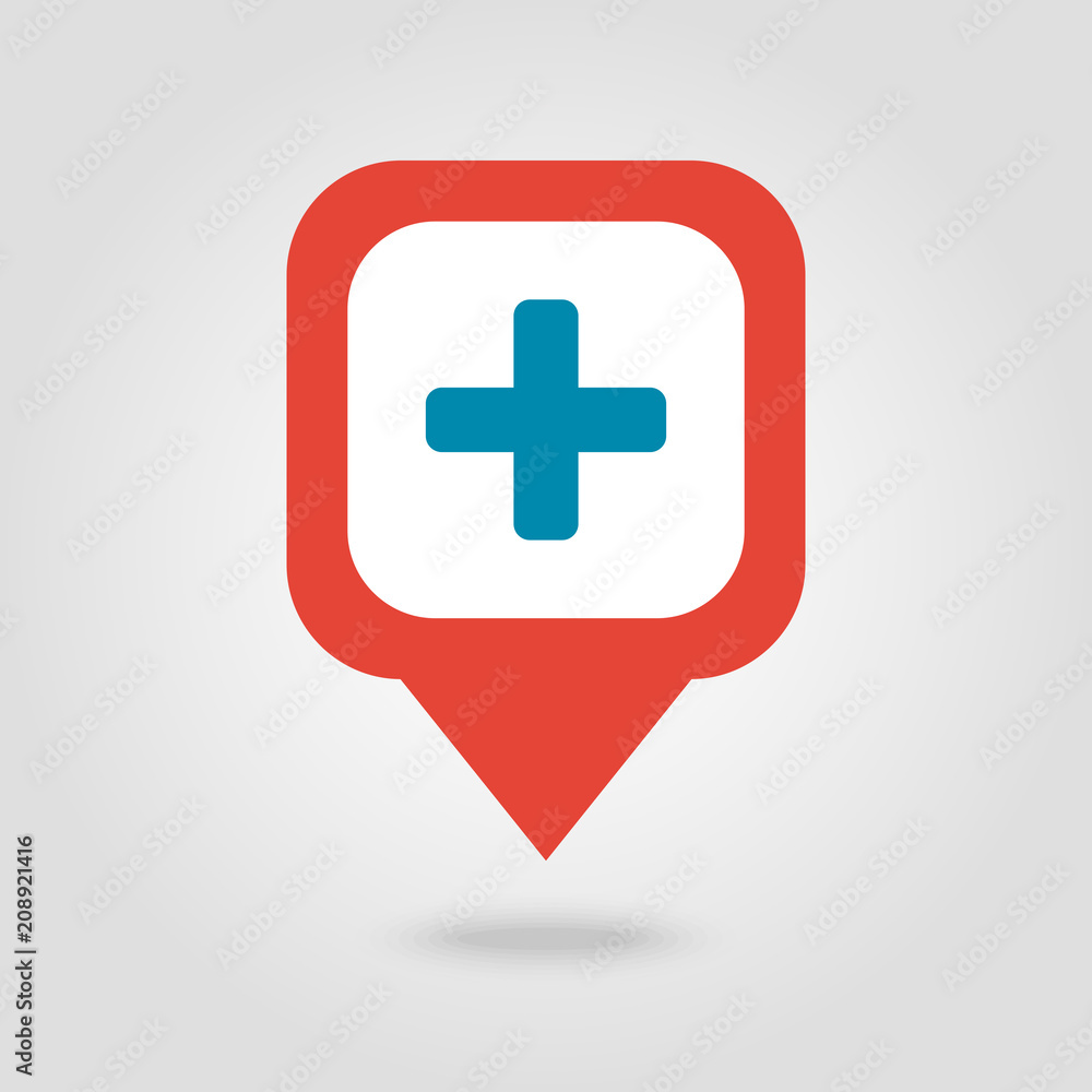 Plus, Hospital ,Pharmacy, Clinic pin map icon. Plus, Hospital ,Pharmacy, Clinic pin map icon.