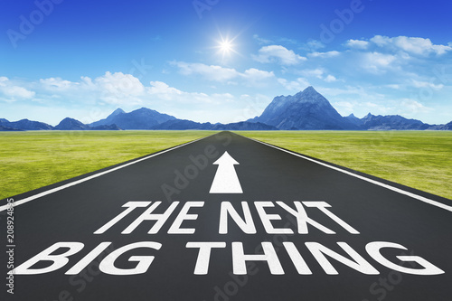 Schilderij op canvas road to horizon with text the next big thing
