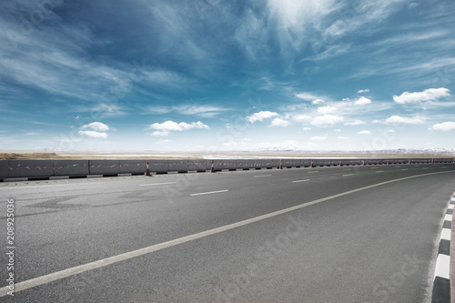 empty asphalt road with landscape