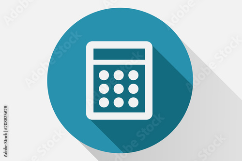 Icono azul de calculadora.