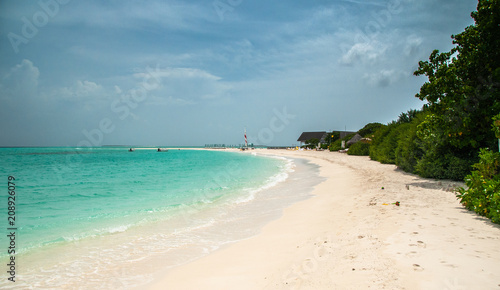 Beach under the trees at tropical Resort