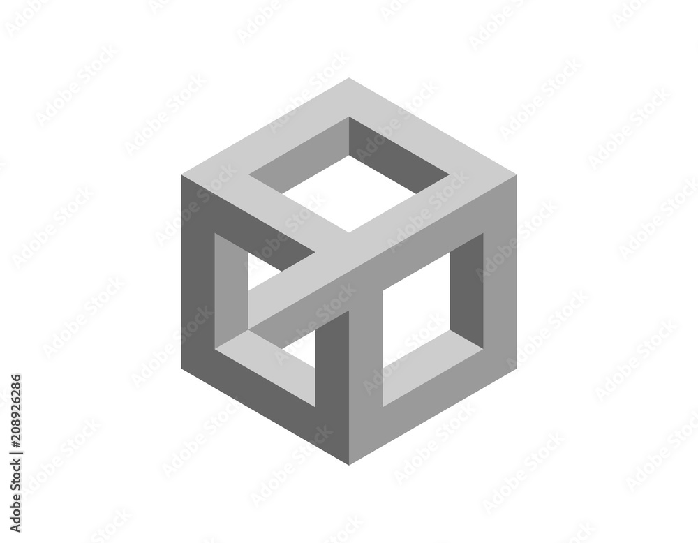 Impossible object. Isolated on white background. 3d Vector illustration. Impossible object. Isolated on white background. 3d Vector illustration.