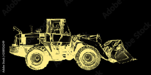 Bulldozer. Isolated on blac...