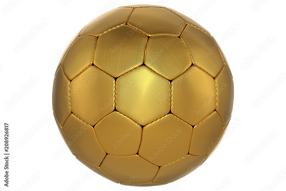3d rendering of golden football award isolated on white background with clipping paths. 3d rendering of golden football award isolated on white background with clipping paths.